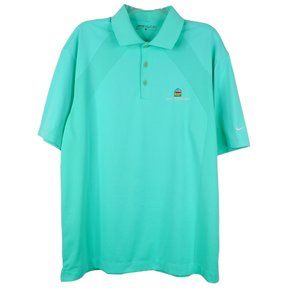 Nike Polo Mens L Green Dri-FIT Crotched Mountain Performance Golf Shirt Top